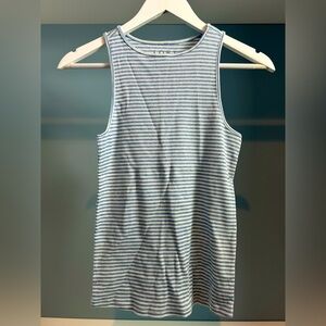 Loft Striped Sleeveless Tank. Size XS. Light blue/white. Soft!